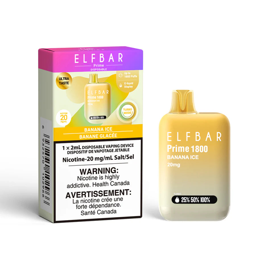ELFBAR Prime 1800 Banana Ice Disposable Vape Device